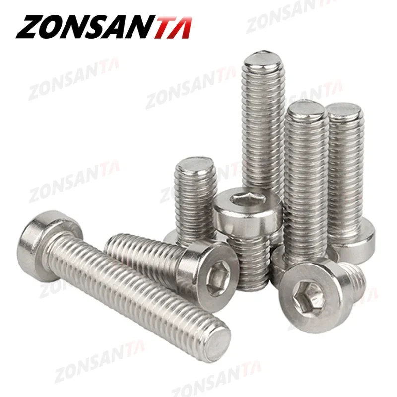 Фото M2 M2.5 M3 M4 M5 M6 M8 M10 304 Stainless Steel Hex Hexagon Socket Thin Low Short Profile Head Allen Cap Bolt Screw DIN7984 №3