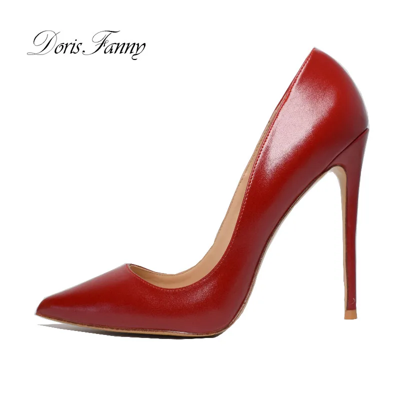 

Doris Fanny Maroon Red Women Chic Stiletto Shoes Pointed Toe Simple Design Sexy Ladies High Heels