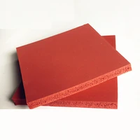 silicone foam sponge plate sheet board heat insulation blanket strip square 500 x 500 x 5mm red