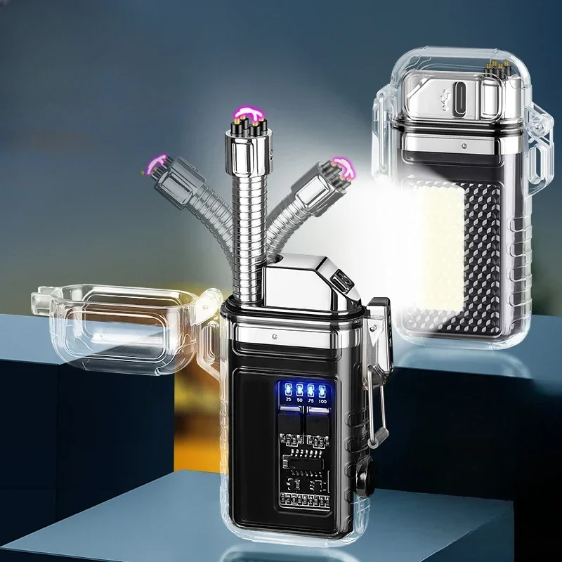 2025 НОВАЯ водонепроницаемая зажигалка USB Tape-C дуговая плазменная вращение на 360
