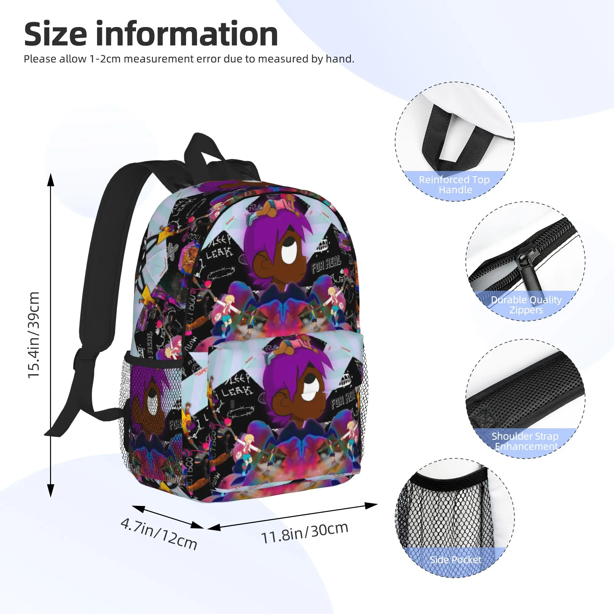 Фото Рюкзак Lil Uzi Vert, горячая распродажа, вместительный рюкзак для мальчиков и девочек, сумка через плечо для мужчин и женщин, школьная сумка №2