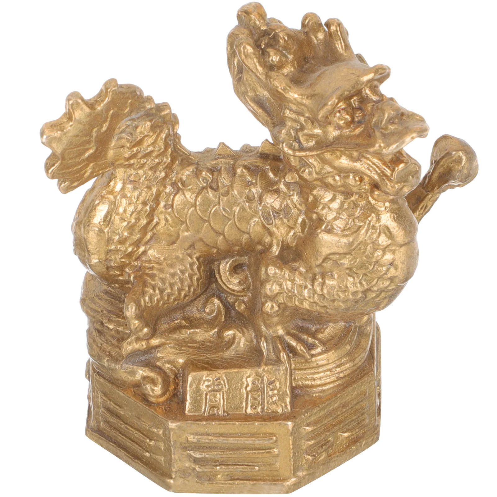 

Statue Dragon Figurine Decor Chinese Animal Copper Statues Ornament Retro Desktop Ornaments Craft Zodiac Auspicious Sculpture