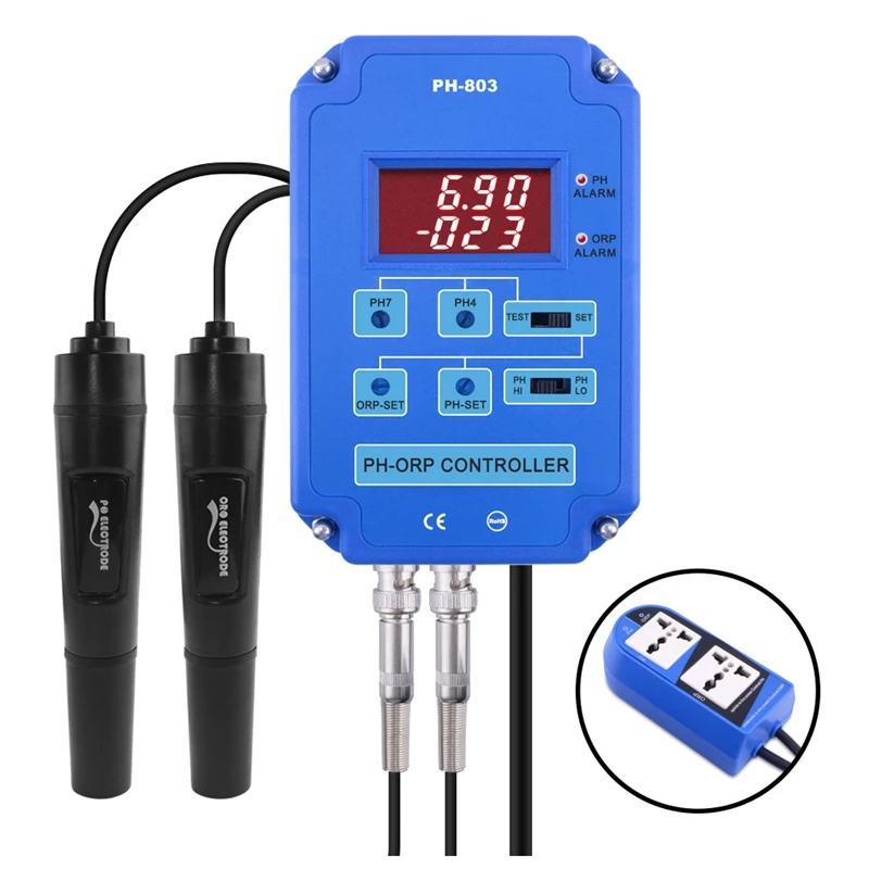 

Цифровой контроллер 2 и 1 PH ORP Redox, релейный монитор выходной мощности для детской розетки, с европейской вилкой