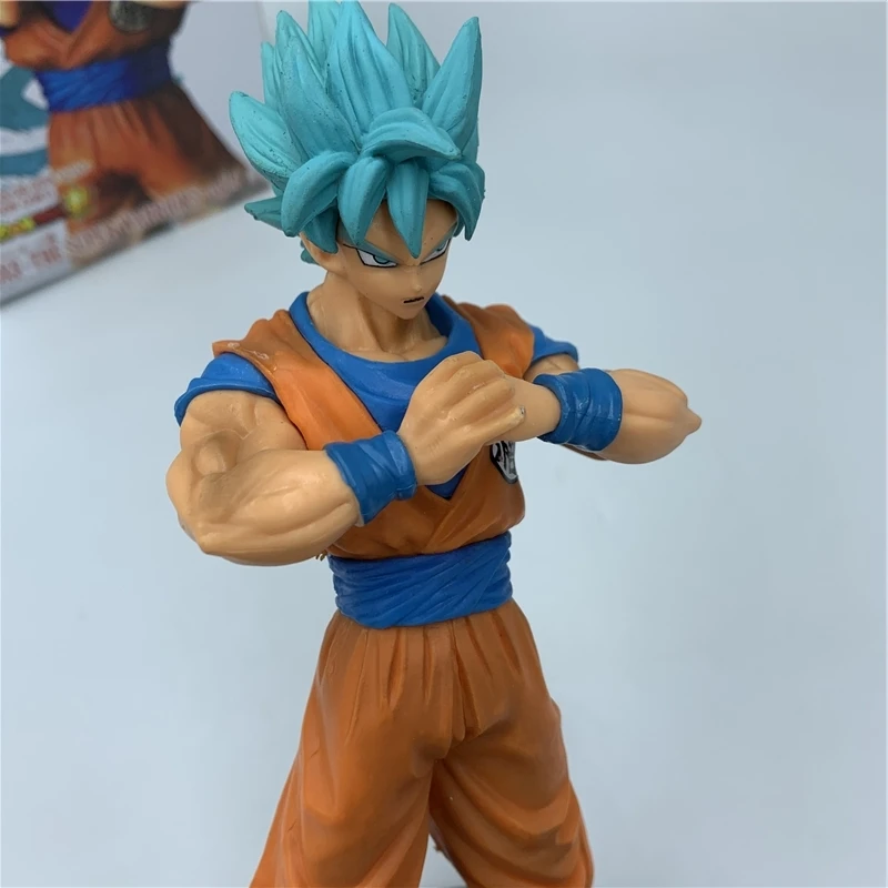 21cm Dragon Ball Anime Figure Son Goku DXF Super Soldier Blue Hair Super Saiyan PVC Action Figure Collectible Model Toy Kid Gift images - 6