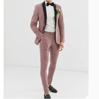 2022blazer sets men suit dusty pink black shawl lapel men suits prom terno masculino groom costume homme blazer wedding 2 pieces