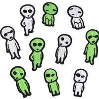 10 pcs cartoon alien iron on embroidered patches for on clothes jeans hat bag sticker sew diy patch applique badges decor