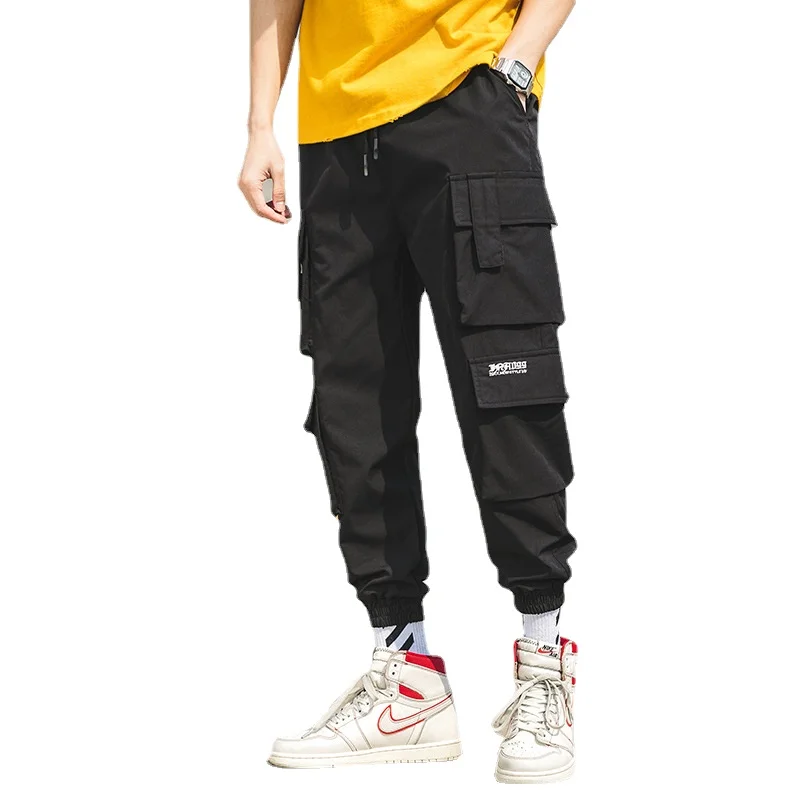 

Y2k Bundle Foot Overalls Men's Tide Brand Sports Pants Plankton Men's Nine Points Pants Spring Autumn New Casual Haren Pants