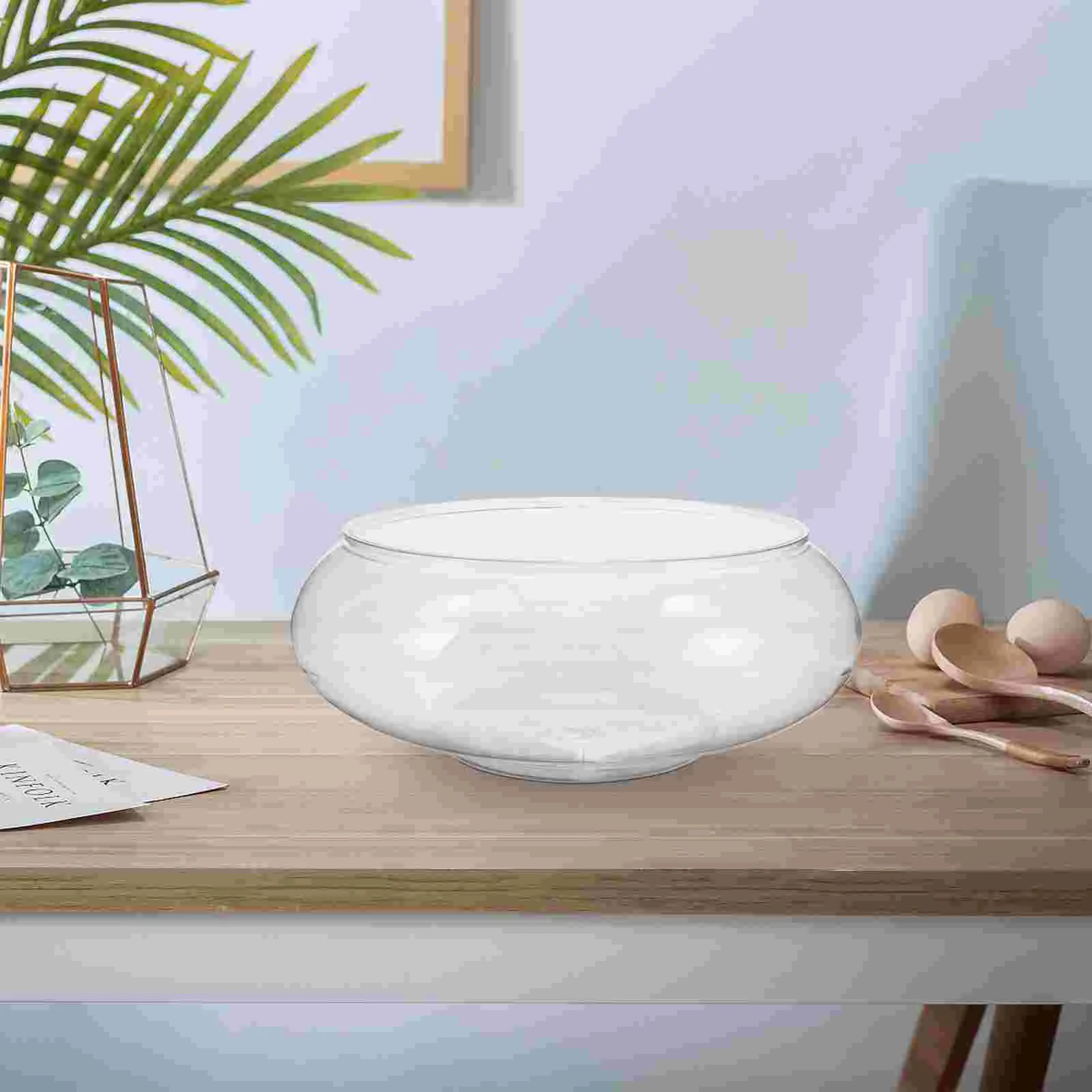 

Fish Bowl Delicate Aquarium Tank Small Supplies Desktop Plastic Office Transparent Accessory