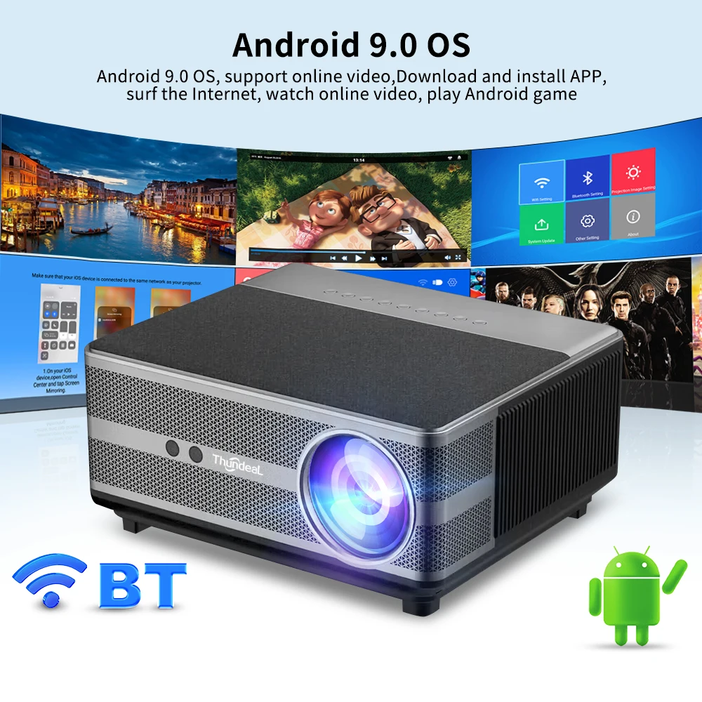 ThundeaL Новинка TD98 Full HD 1080P проектор TD98W Android версия WiFi светодиодный 2K 4K видео кино