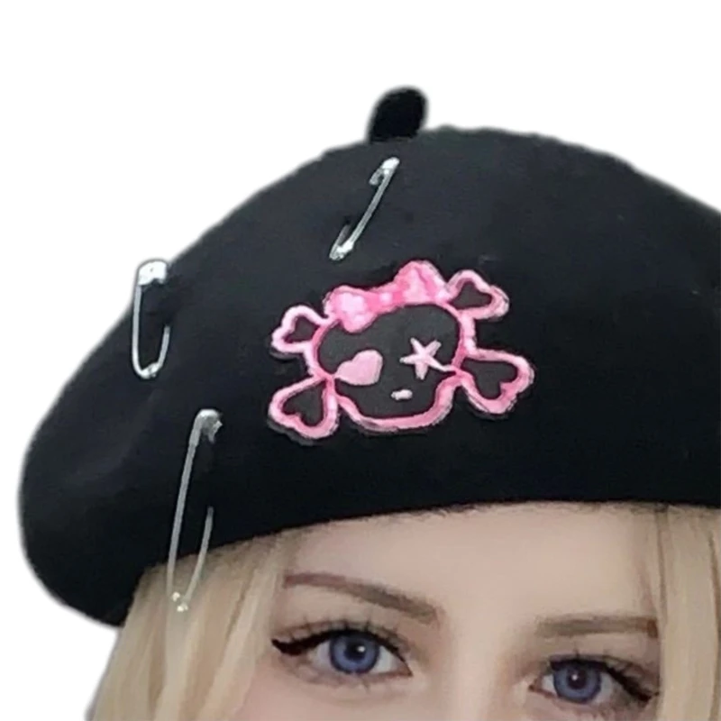 

French Beret Hat Gothic Skull Beret Hat Newsboy Hat Painter Hat Women Slouchy Drop Shipping