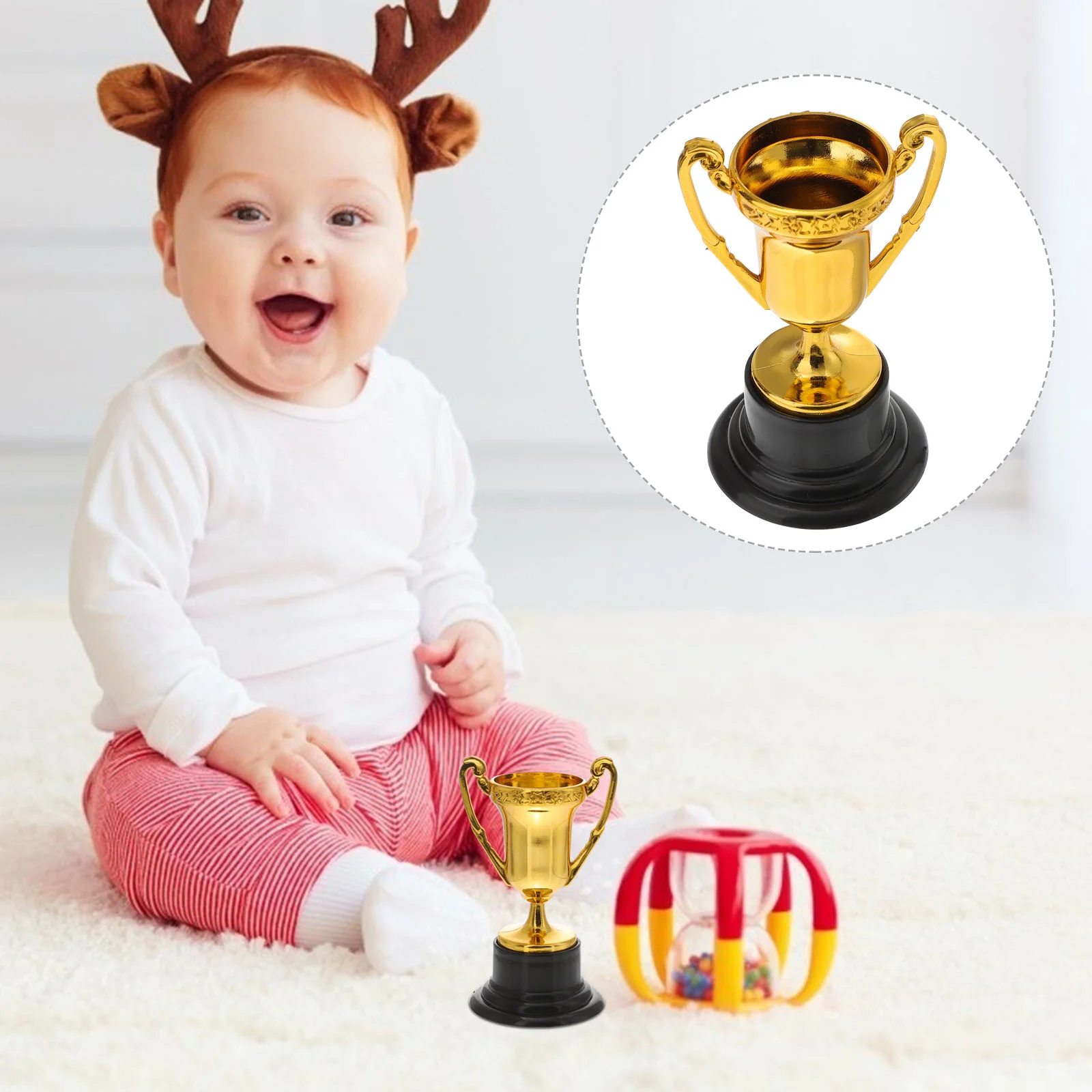 20 Pcs Reward Trophy Cup Educational Toys Kids Award Football Sports Trophies Medal Plastic Gold Prizes