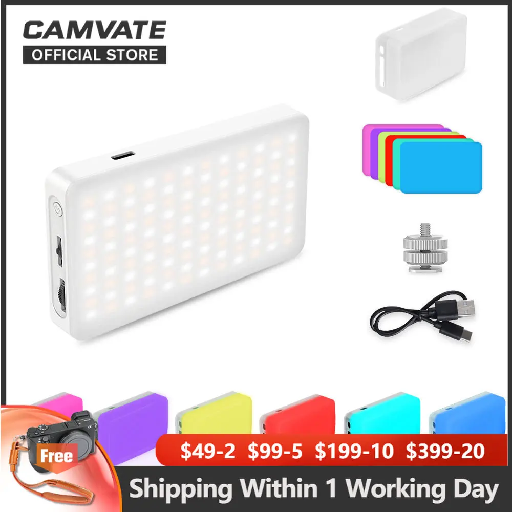 

CAMVATE VL-120 LED Video Light Portable Fill Light Bi- color with Multi-color Paper For DSLR, Mirrorless Cameras, Smartphones
