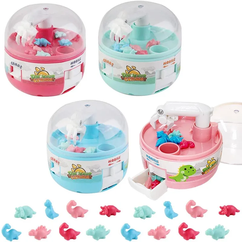 

Cute Mini Claw Machine Capsule Toy Dino Vending Catch Dinosaur Game Stress Relief Micro Figures Small Reward Gift for Kids Child