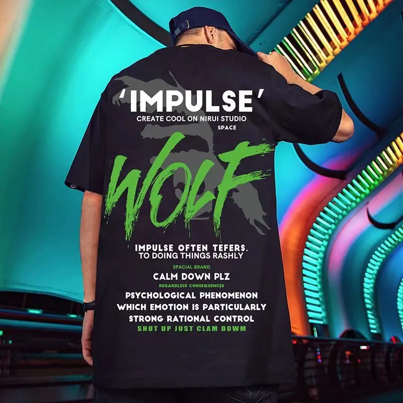 

Oversize European fashion brand national fashion hip hop short sleeve t-shirt men's fashion loose large couple half sleeve 8xl