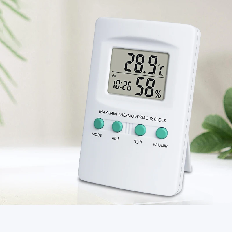 Multifunctional Digital Indoor Thermometer Hygrometer For Home Weather Station With Time Display Max/Min Record