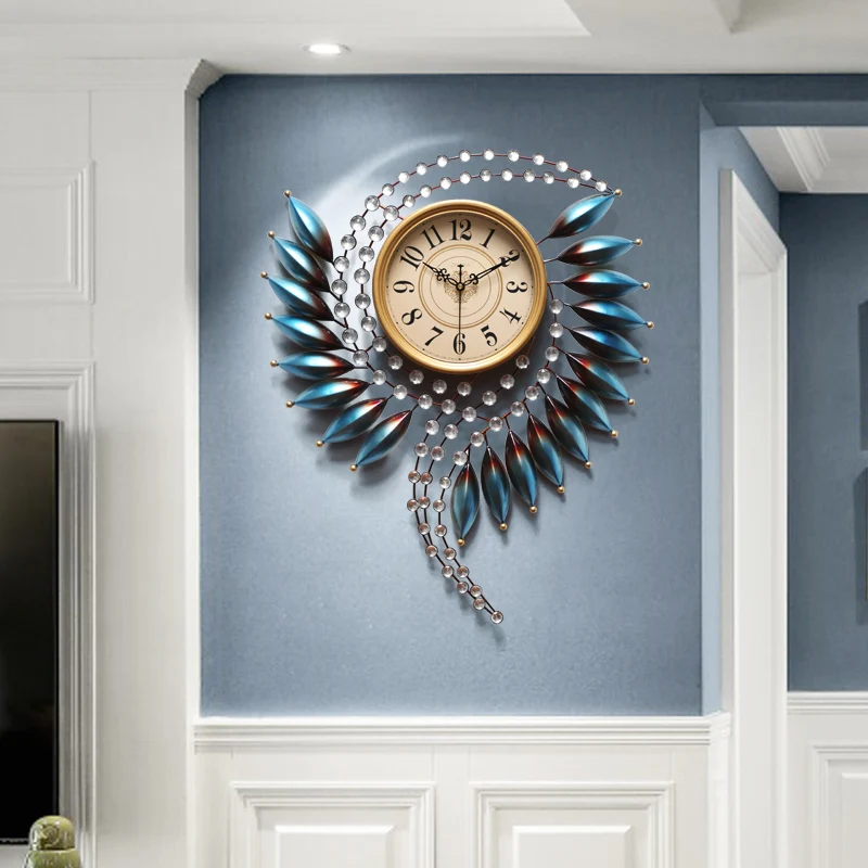 

European Entry Lux Art Clock Wall Clock Living Room Home Fashion Personality Creative Modern and Simple Atmosphere Noiseless