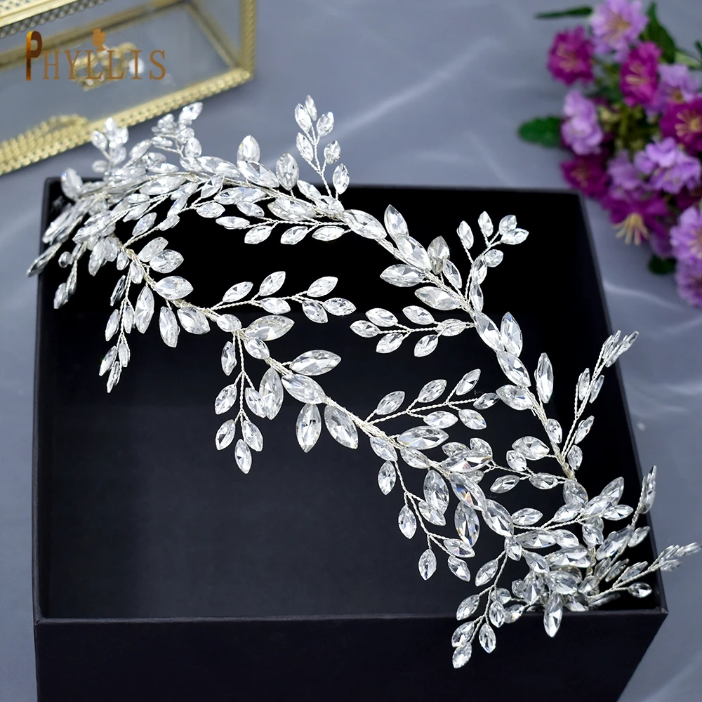 

A435 Bridal Luxury Headbands Rhinestone Hair Pieces for Wedding Accessories Crystal Hairband Bride Tiara Bling Women Headpiece
