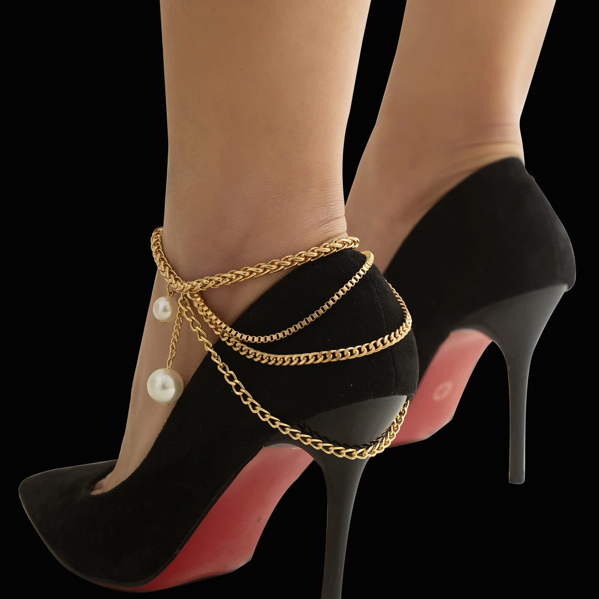 

Multi-layer Chain High Heel Shoe Chain Anklets for Women Girl Simple Anklets On Foot Barefoot Sandals Beach Foot Jewelry