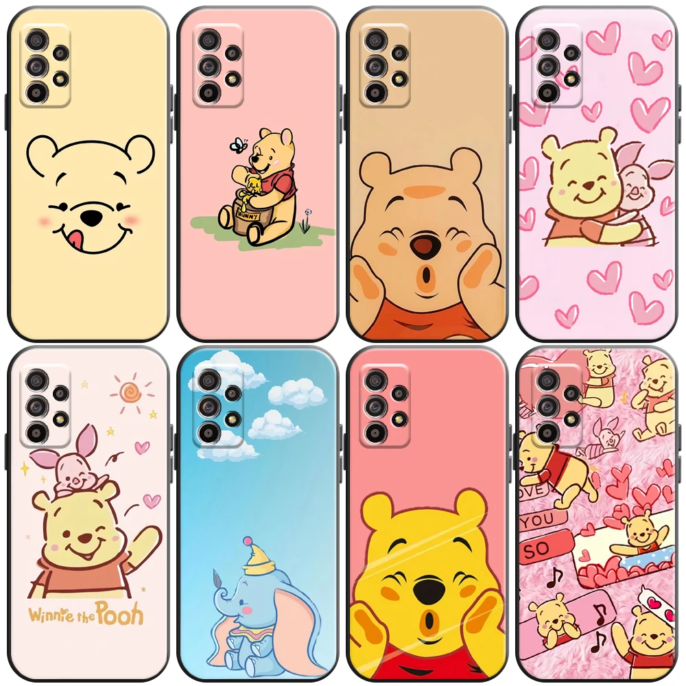 

Disney Winnie The Pooh Phone Case For Samsung Galaxy A01 A02 A10 A10S A20 A22 4G 5G A31 Soft Liquid Silicon Back Funda Coque