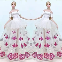 30cm butterfly floral wedding dress for barbie clothes shirt top skirt outfits 16 bjd doll clothes for barbie dolls accessories