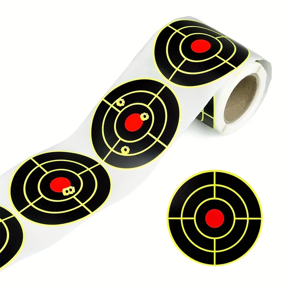 

100pc/roll Self Adhesive Shooting Splatter Targets, 3inch Paper Targets with Fluorescent Yellow Impact, Round Reactive Targets
