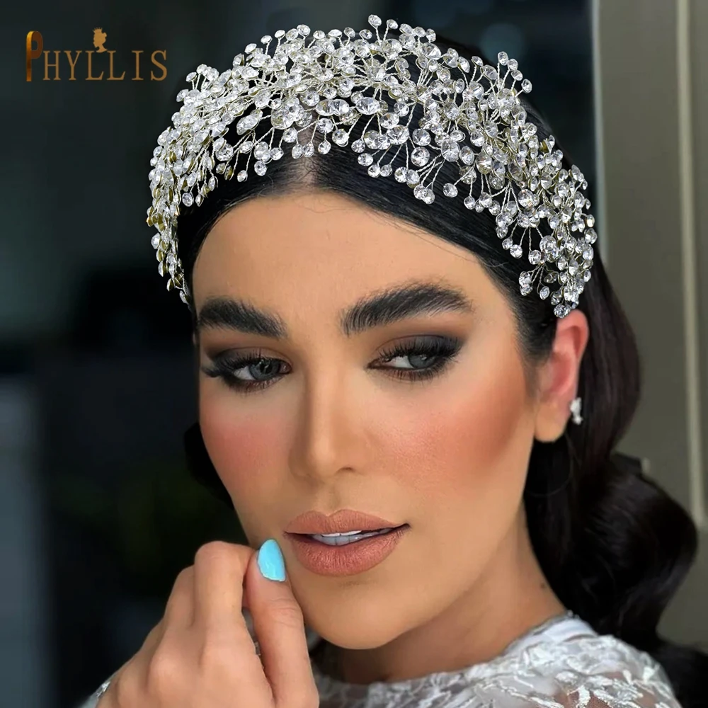 A107 Rhinestone Wedding Headband Headwear Bridal Tiara Luxury Hair Wedding Accessories Boho Headpiece Handmade Hair Jewelry