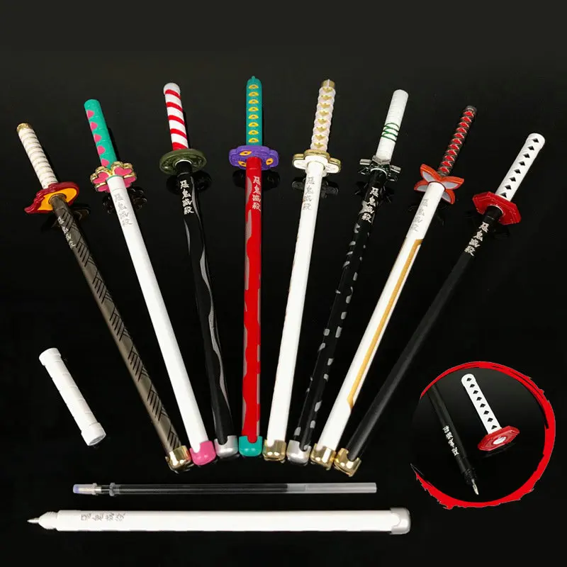 

Fashion Creative Stylus Metal Weapon Shape Demon Slayer Kimetsu no Yaiba Anime Gel Pen for Writing Stationery Office School Pen