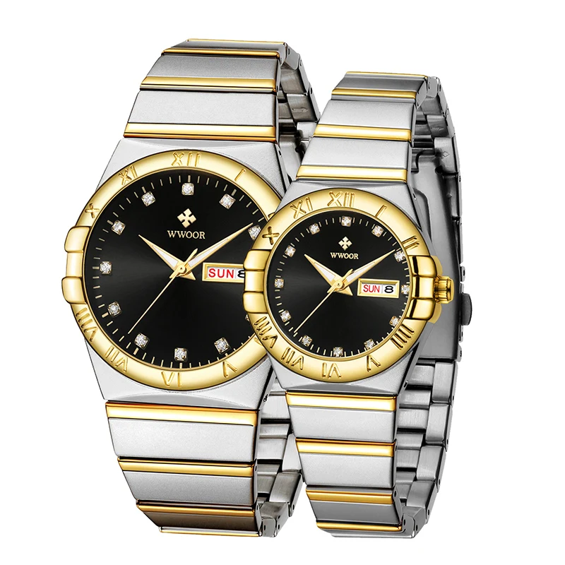 WWOOR Elegant Women Watch Fashion Luxury Ladies Dress Bracelet Wristwatch Stainless Strap Quartz Watches For Women Montre Femme