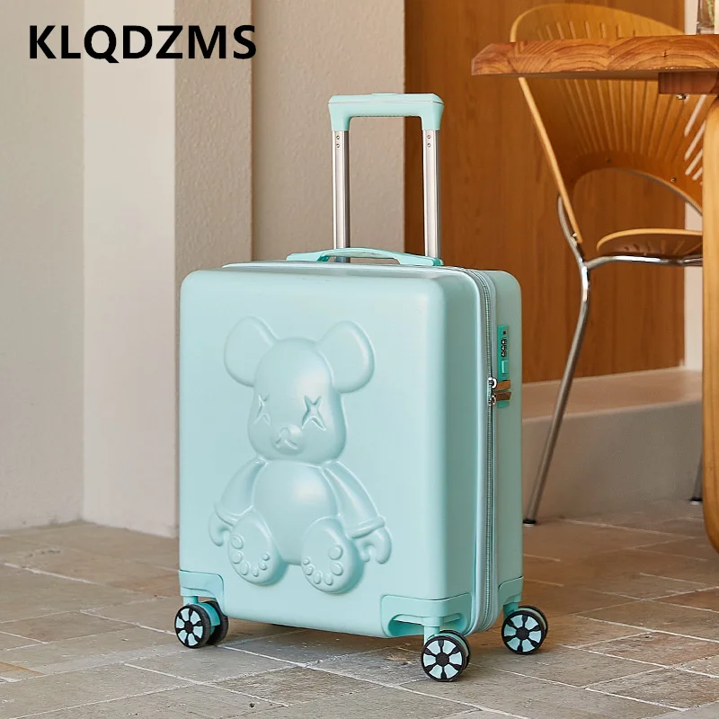 

KLQDZMS 18" Inch Men and Women's New High-quality Luggage Silent Universal Wheel Set Boarding Trolley Suitcase Makeup Bag