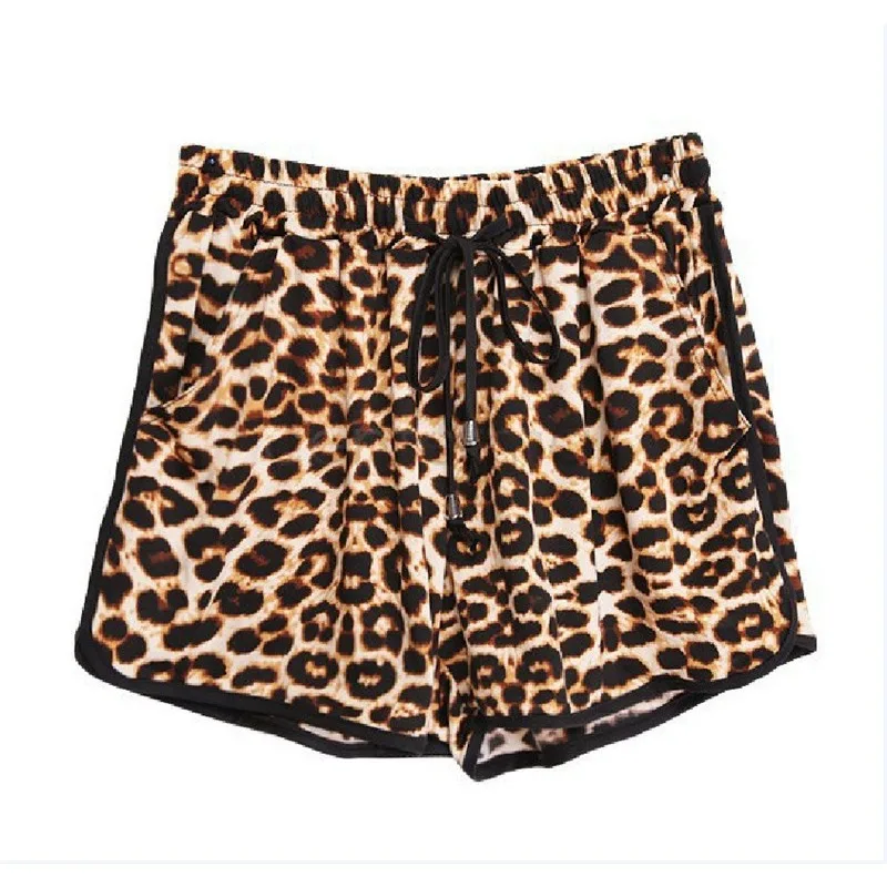 Шорты женские летние пляжные с леопардовым принтом, очаровательные повседневные пикантные леопардовые штаны