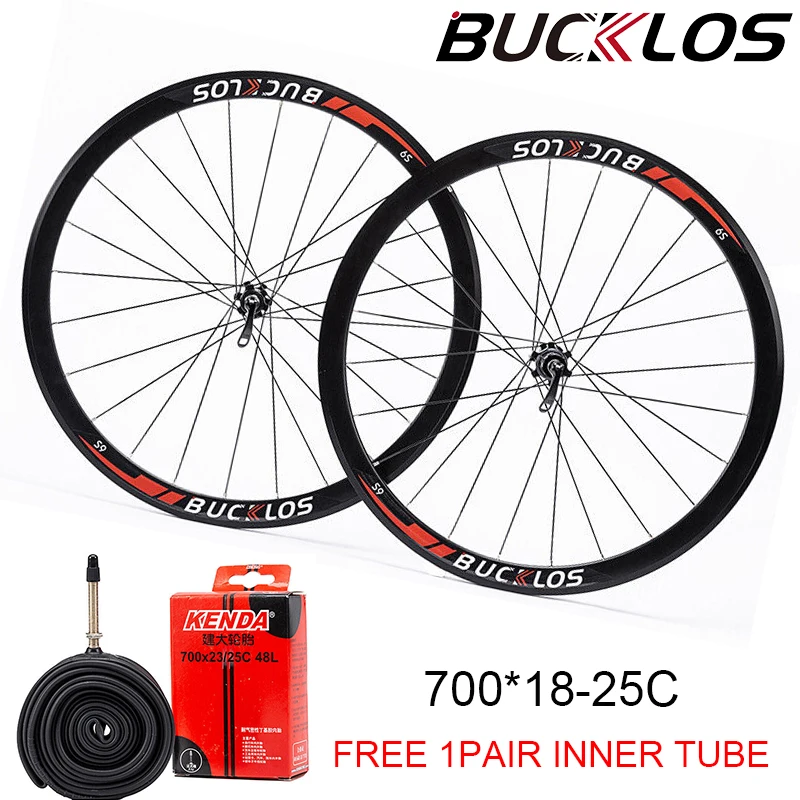 

BUCKLOS Carbon Hub 700c Wheels 130*10mm 100*9mm Road Bike Wheelset 7/8/9/10/11speed Road Bicycle Wheels Rim with Inner Tube