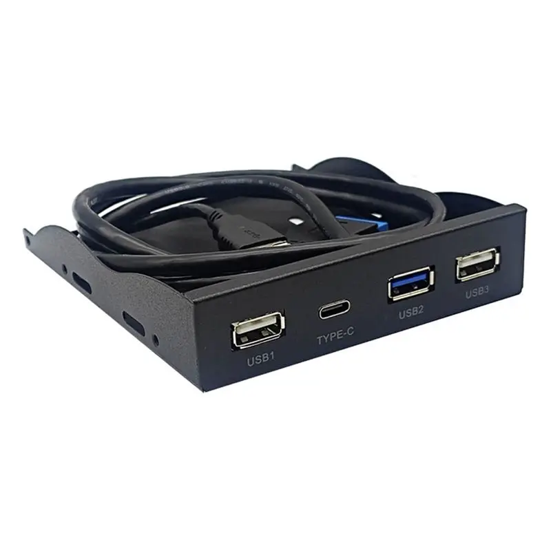 Фото USB3.2 GEN1 TYPE-C Панель для флоппи-дискового привода, 3,5-дюймовый HUB, 19-контактный разъем для порта C, реверсивное подключение, 5 Гбит/с, прочный, простая установка, удобный в использовании-A31 №1