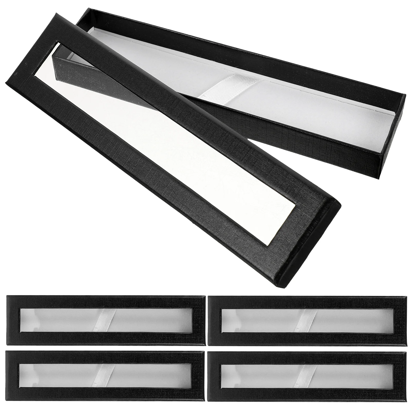 

Pen Box Cases Boxes Gift Empty Display Necklacerectangle Kraft Jewelry Packaginglid Clear Ballpoint Present Ballpoin Case