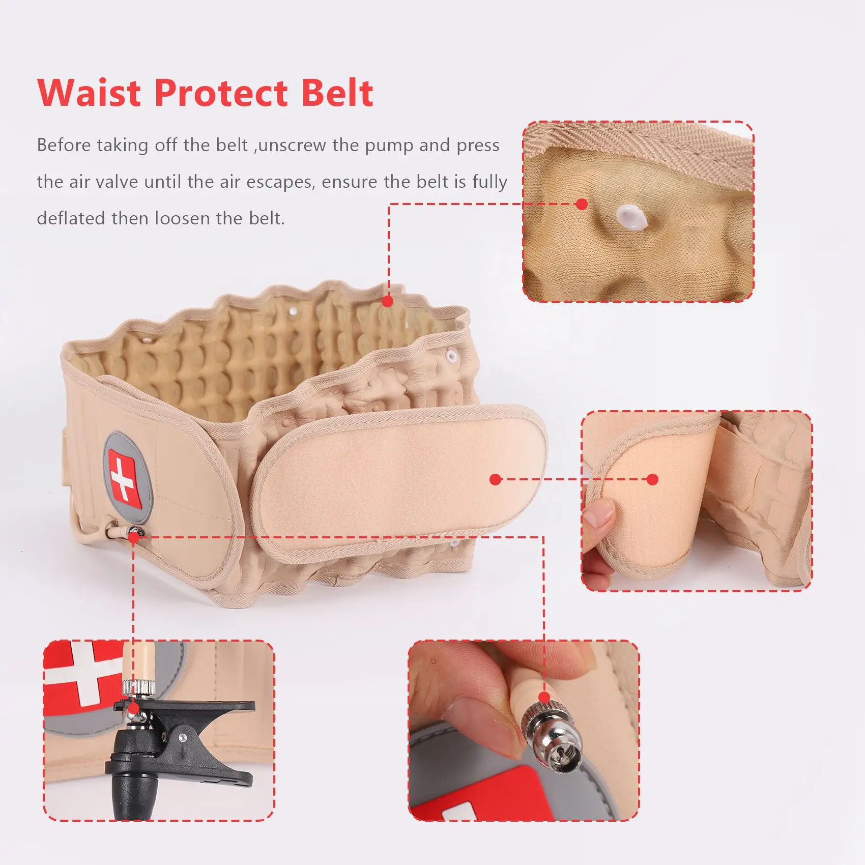 Декомпрессионный пояс для поясничного отдела позвоночника воздушная тяга