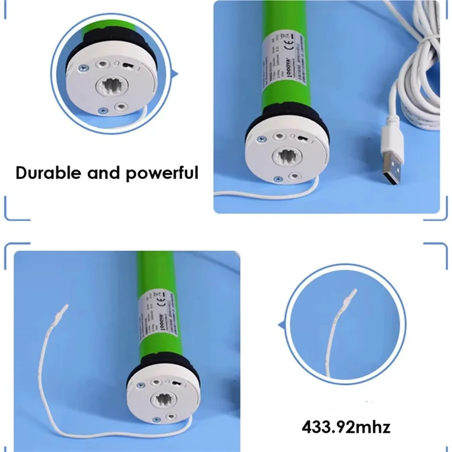 2 шт. оригинальный трубчатый двигатель Dooya DM25LEU USB-литиевая батарея RF433 встроенный