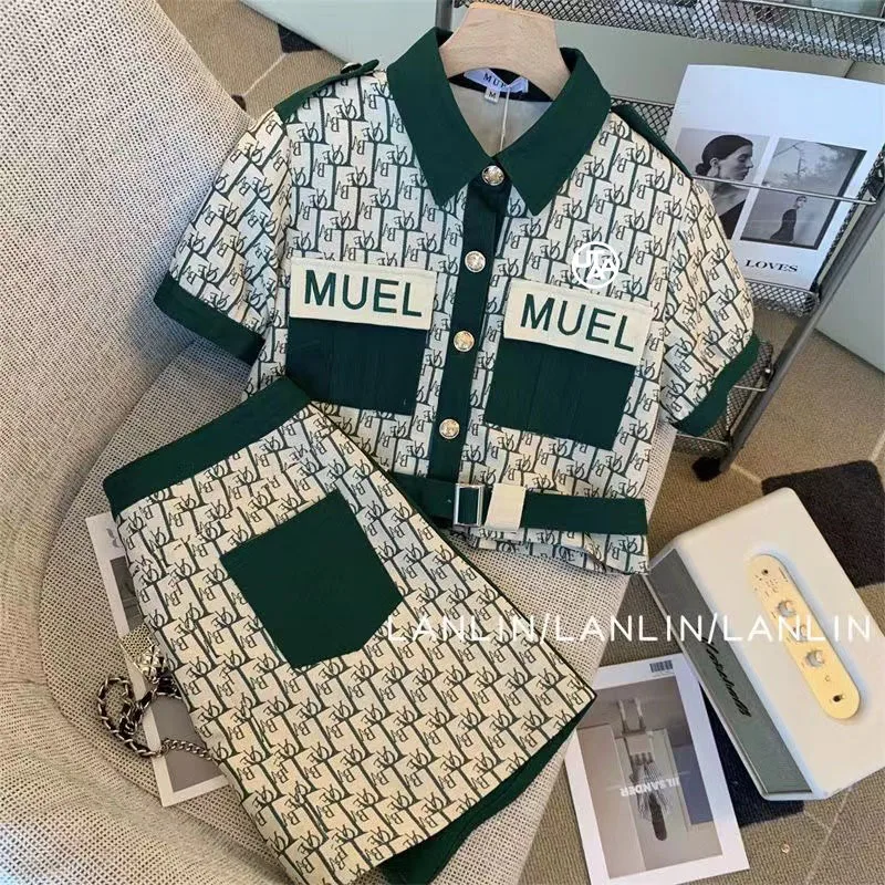 Small Incense Wind Suit Skirt Women's Summer New Fashion Girl Design Sense Of Foreign Style Slimming Skirt Two-piece Set