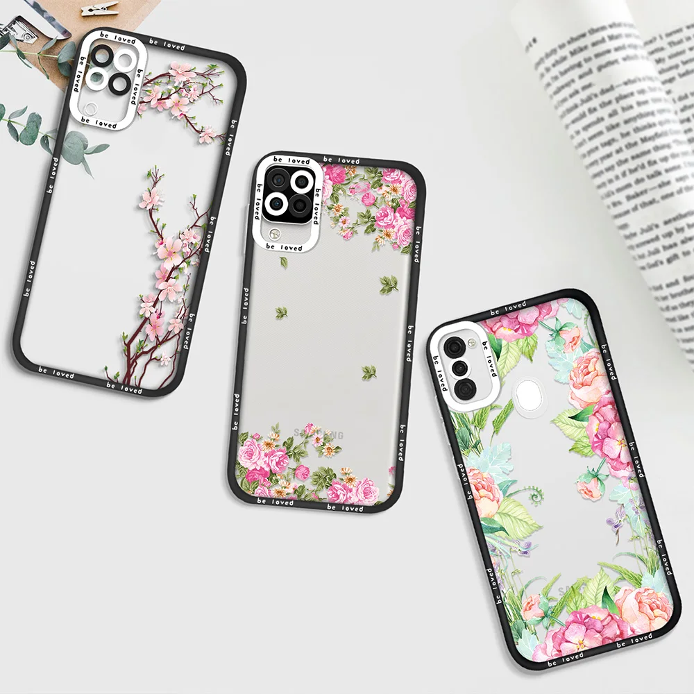 

Flowers and Plants Case for Samsung Galaxy S22 Plus Ultra A11 A12 A71 A21S A32 4G A52 A52S A53 5G A72 Transparent Carcasa