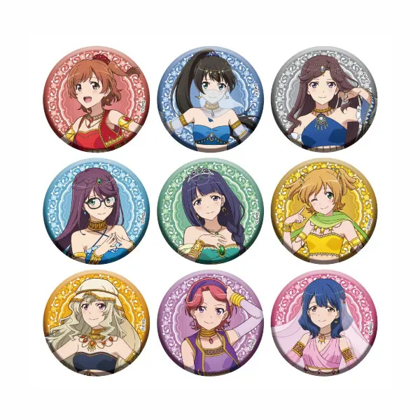 

9pcs/1lot Anime Revue Starlight Figure 3619 Metal Badges Round Brooch Pin Badge Bedge Gift Kids Toy