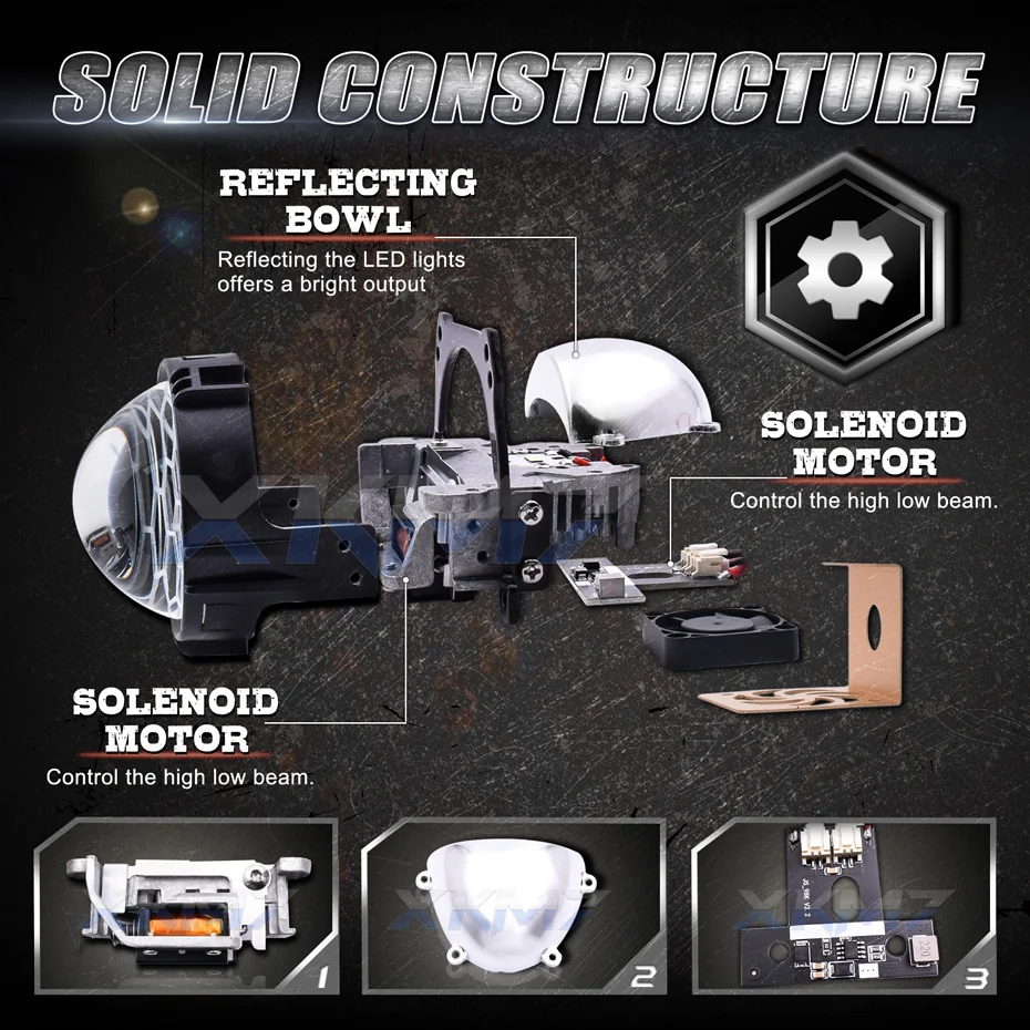 2 8 дюймовые Автомобильные светодиодные лампы Bi для фар сотовые Проекционные