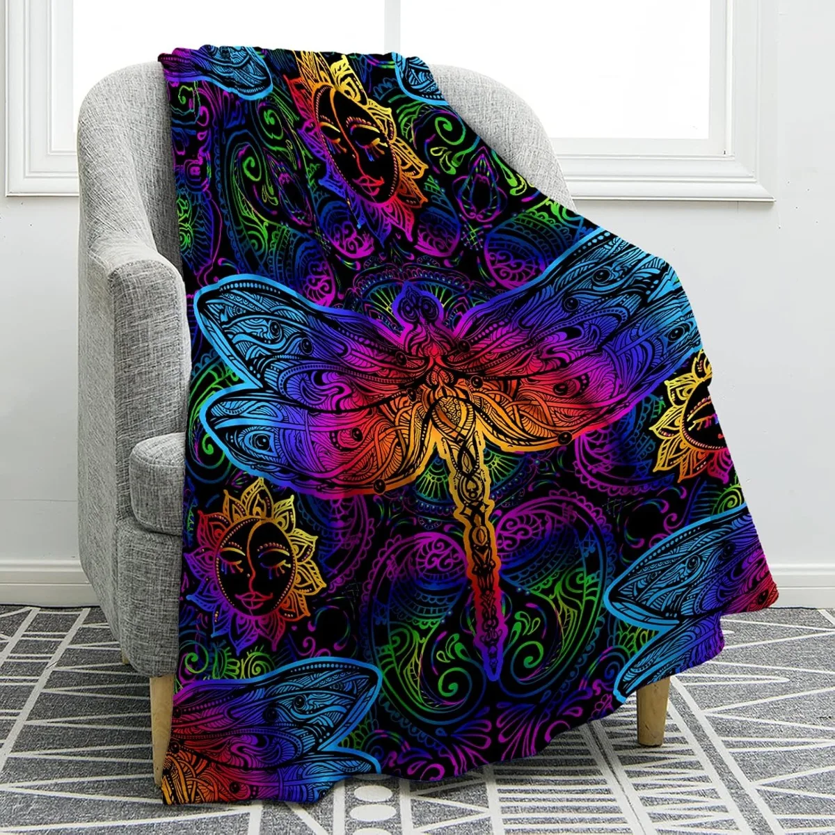 Одеяло с цветочным принтом в виде стрекозы подарки для женщин детей мам малышей