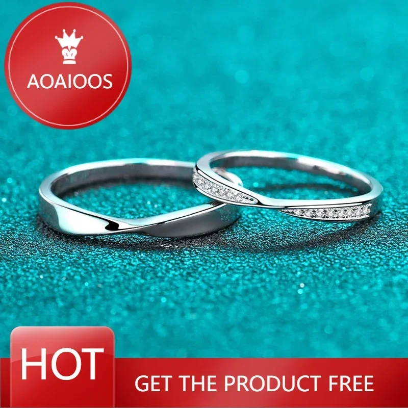 

DRring 100% бриллиантовое серебряное кольцо с муассанитом для женщин и мужчин, кольцо для пар, подарок на день Святого Валентина, браслет унисекс с покрытием из белого золота