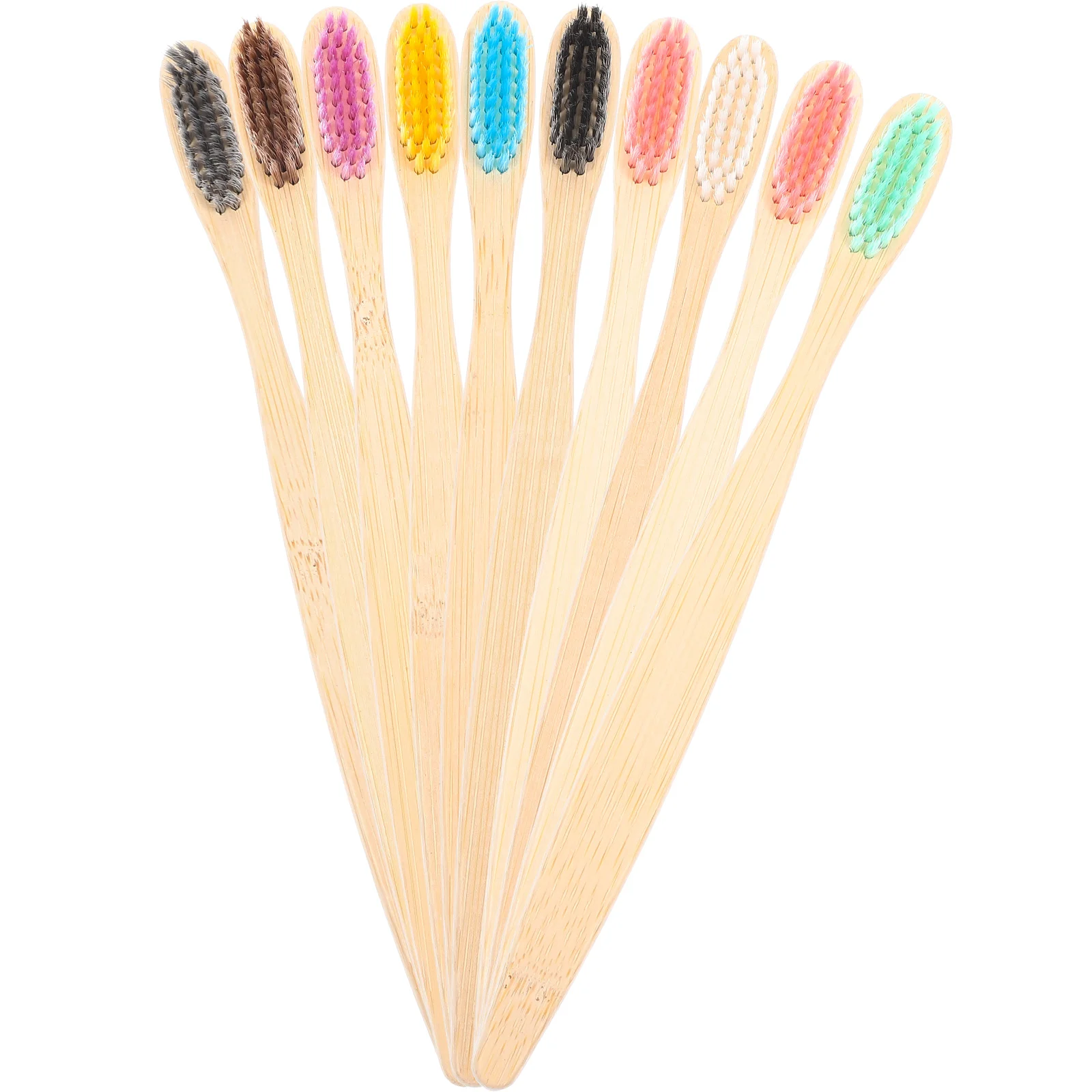 

10 Pcs Soft Adult Travel Wooden Handle Cleaning Kit Handles Portable Bulk