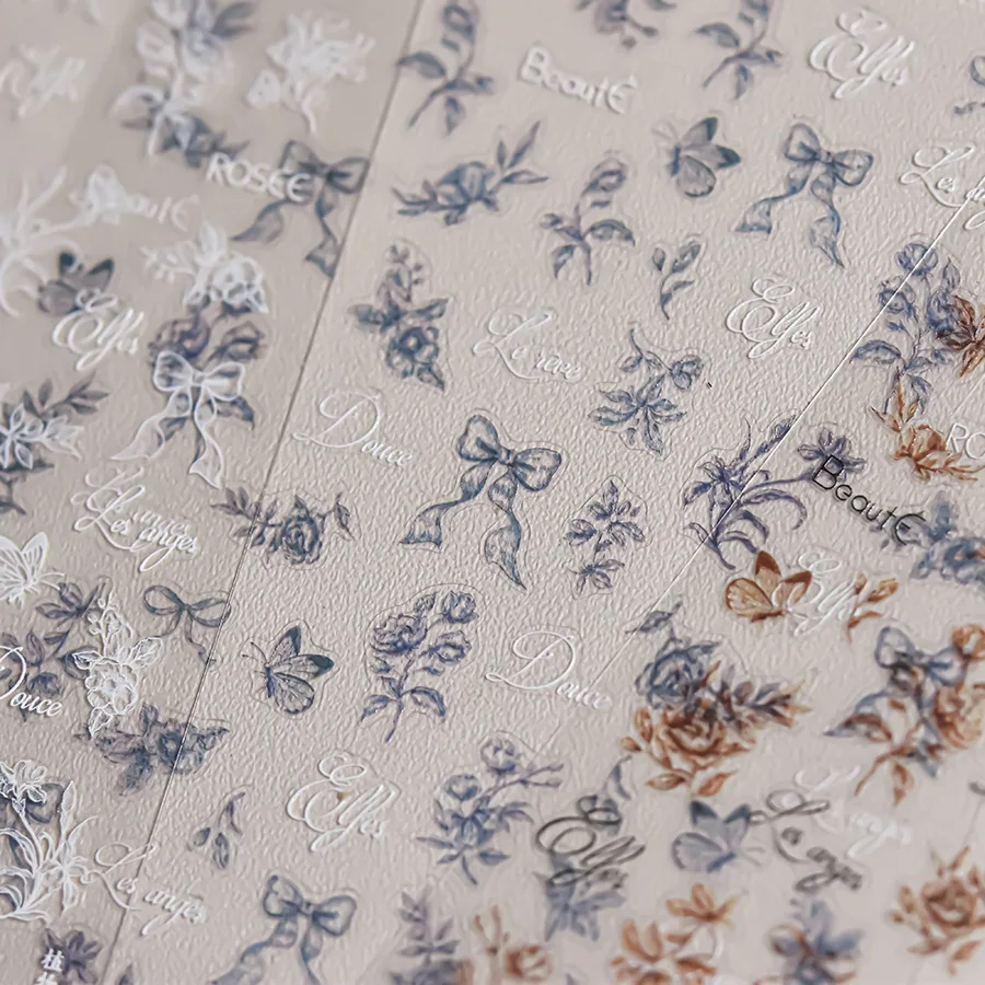 1 лист роза бабочка бант цветок эскиз растений высокое качество наклейки для