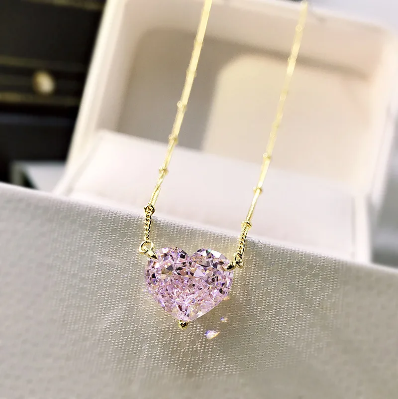 

2021 new necklace s925 silver heart-shaped simple temperament necklace clavicle necklace female