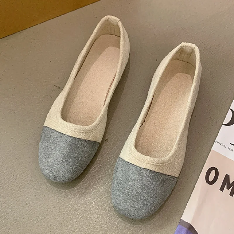 Zapatos de mujer женские милые легкие офисные туфли на плоской подошве с круглым носком