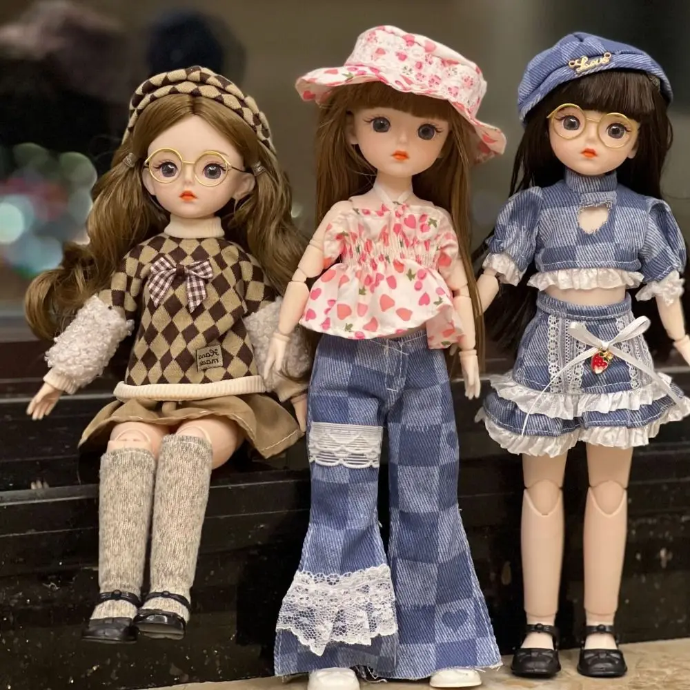 DIY Dress-up Подвижные Большие Глаза Принцесса BJD Кукла Густые Волосы Мини 30см Bjd