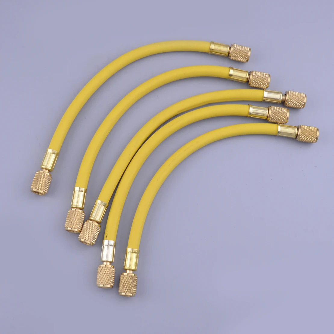 

5Pcs H25B1414FF H25B1412FF 1/4SAE Car Air Conditioning Connector Recharge Hose Coolant Tube 600-3000psi R134A Yellow