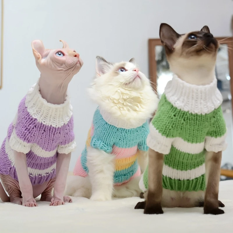 

Cat Clothes Autumn and Winter Warm Sphinx Hairless Cat Costume Cat Sweater Sweet Hoodies Sphynx Chothing Christmas Cat Costumes