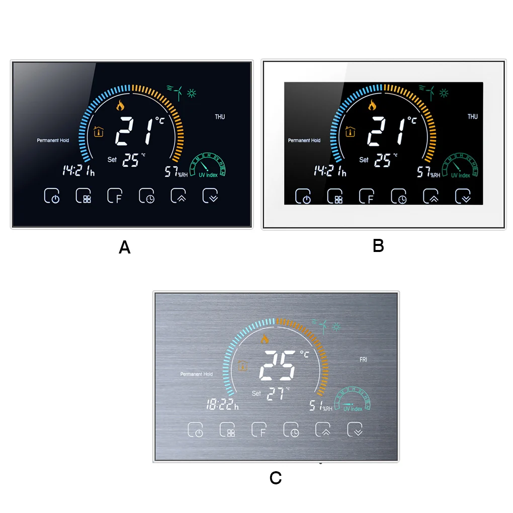 

WiFi Intelligent Programmable Room Thermostat Backlit LCD Electric Heating Controller Silver