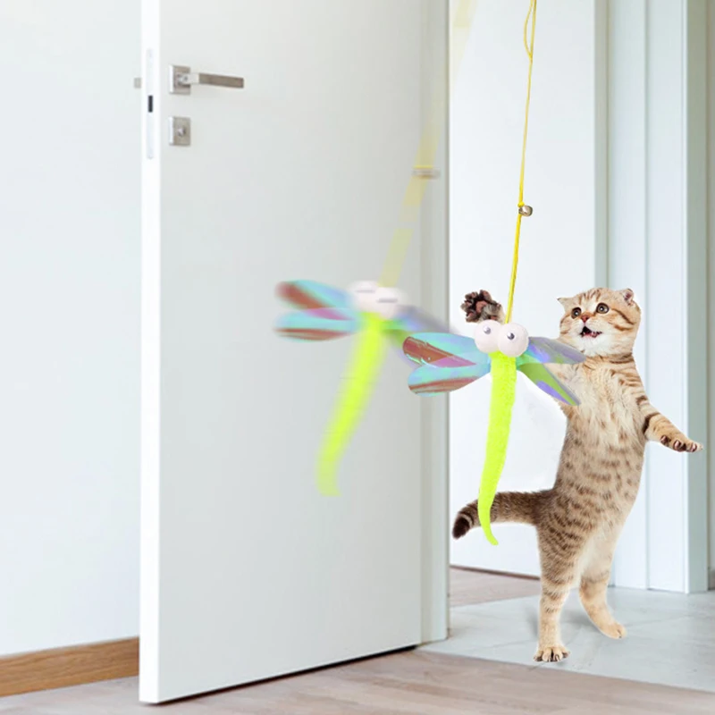 

Hanging Automatic Interactive Cat Toy Funny Mouse Toys Cat Stick With Bell Toy